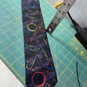 Ralph Marin necktie, JAZz,  black intruments